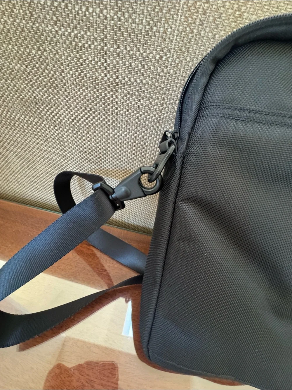 Tumi Black Nylon Laptop Messenger Bag with Shoulder Strap
